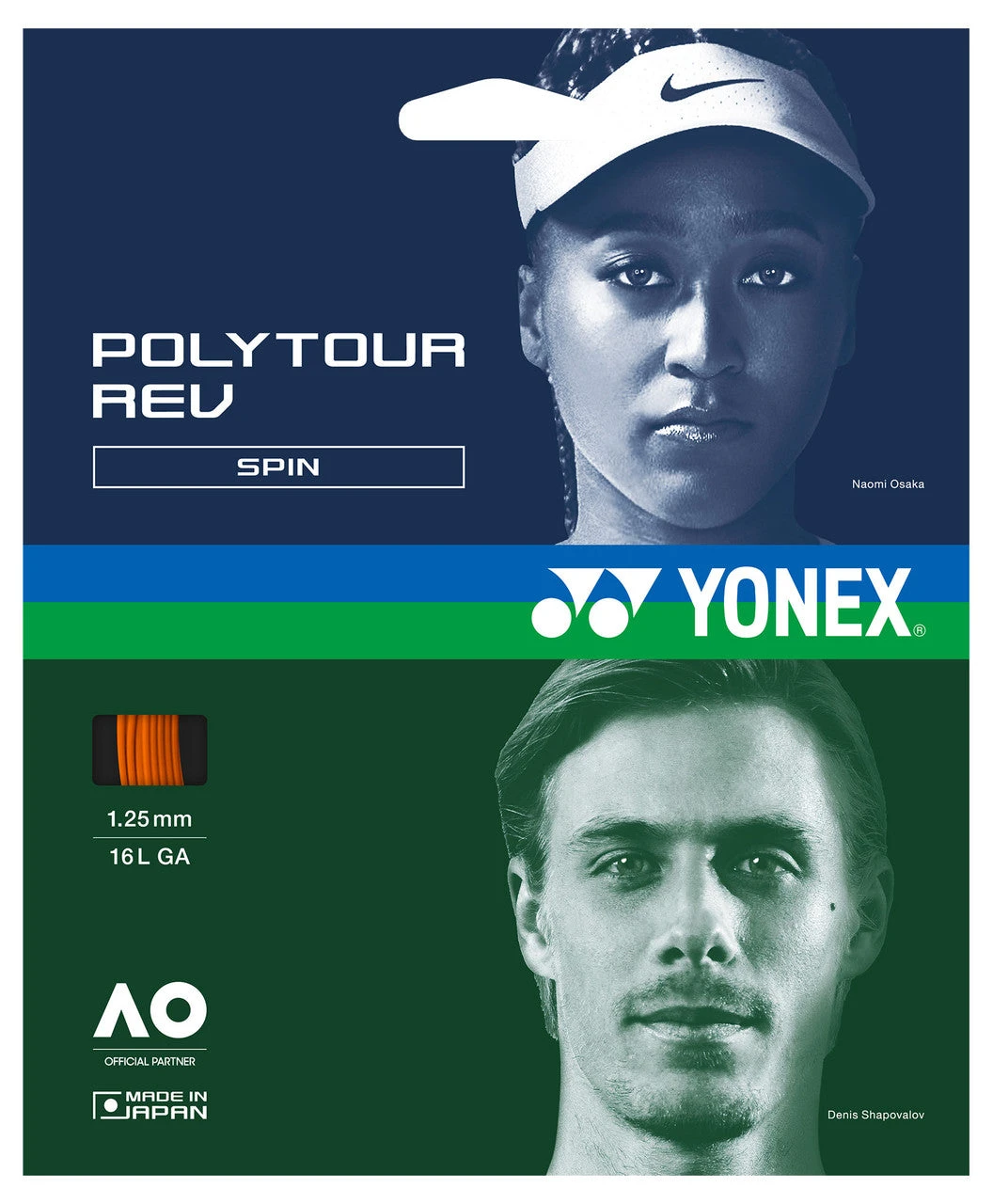 Yonex PolyTour Rev 1.25mm Tennis String Set 3 Yonex PolyTour Rev 1.25mm Tennis String Set
